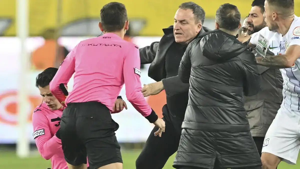 The president of a Turkish club has been jailed for entering the field and hitting a bunny